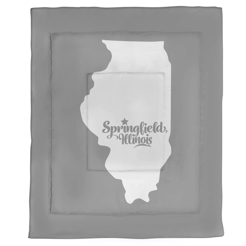Illinois Percale Comforter, Queen Comforter, Gray