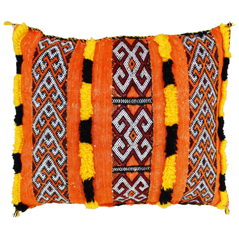 Fringed Reversible Throw Pillow
