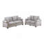 Ensemble de canapés de style contemporain 2 pièces Luxueux siège rembourré en velours côtelé avec pieds en bois et coussin principal inclus-1504342091