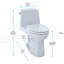 Toilette allongée une pièce 1,28 GPF TOTO® Eco UltraMax® avec coton blanc