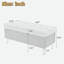 Banc avec repose-pieds moderne avec amplement d'espace de rangement, coussin capitonné et pieds en métal-657218598