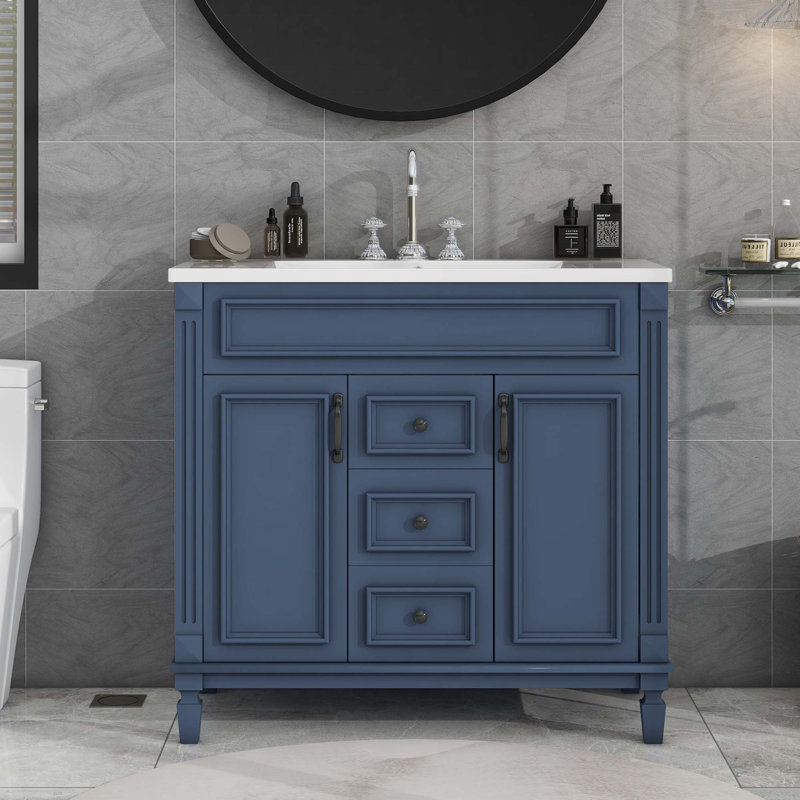 Brajon 35.9'' Single Bathroom Vanity with Ceramic Top