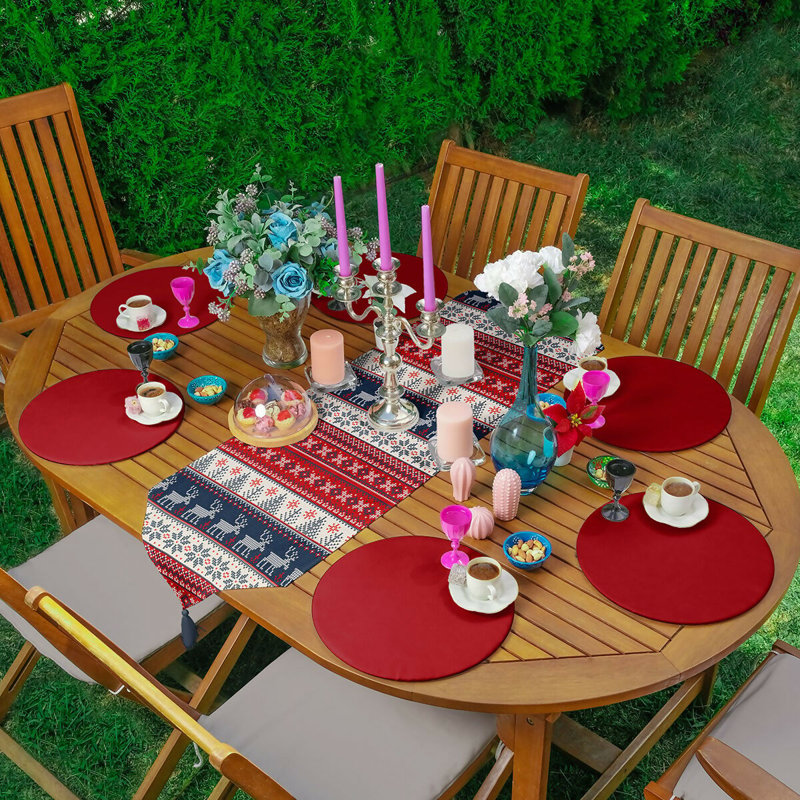 Ensemble de napperon de Noël et de fêtes 7 pièces, parfait pour les dîners de Noël, décoration de table de Noël