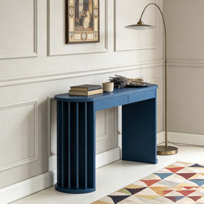 Longue table console avec placard en chêne courbé