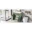 Meuble-lavabo de 30 pouces avec lavabo, meuble-lavabo autoportant vert avec tiroir rabattable, 3 tiroirs et armoire de rangement, bois massif et panneau de fibres à densité moyenne, plateau de lavabo en céramique