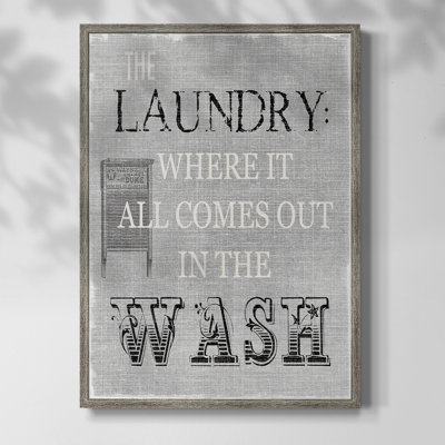 «Out in the Wash», reproduction encadrée - bois massif