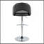 Tabouret de bar réglable avec pivot en métal chromé et similicuir noir avec repose-pieds rond en T - ensemble de 2-69035694-69035698