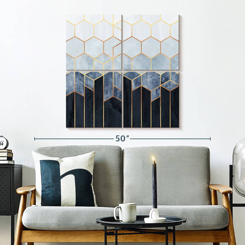 Soft Blue Hexagons