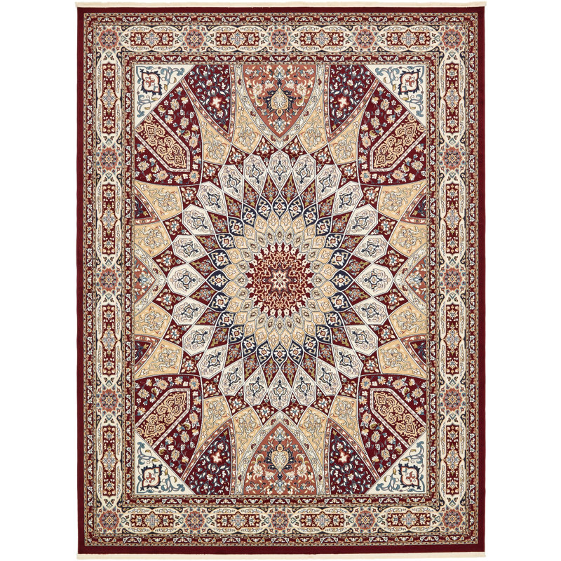 Tapis bleu Jackson Jackson, Burgundy, Rectangle 10 pi x 13 pi
