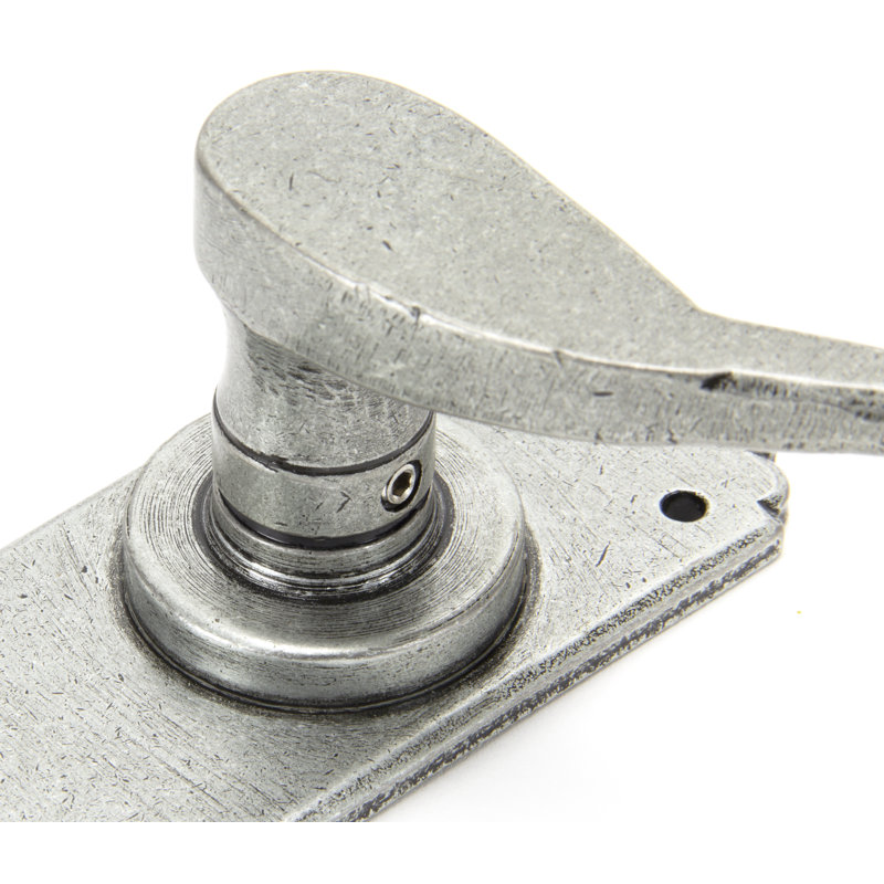 Monkeytail Lock Door Handle, Pewter Patina