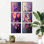 Dreamscape en bouquets assortis mauves et roses - ensemble de salon mural art floral de 6