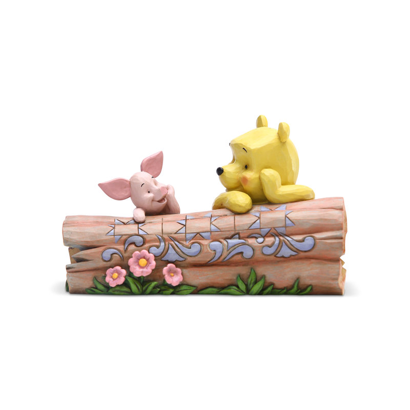 Hand-Painted Multicolor Resin Pooh and Piglet Figurine