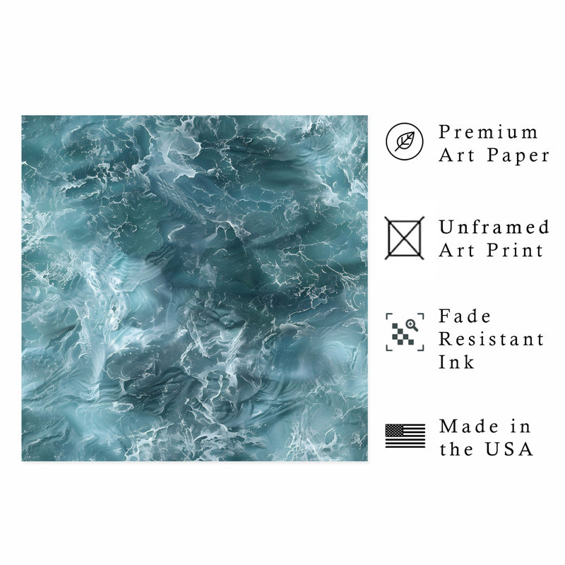 «Beach and Coastal Ocean Waves», motif nautique sans cadre