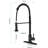 Matte Black Pull Down Kitchen Faucet, Made Of Stainless Steel, 360 Rotating Nozzle, Two Water Output Settings For Functional Work Spring Faucet In Black, Use-631550463