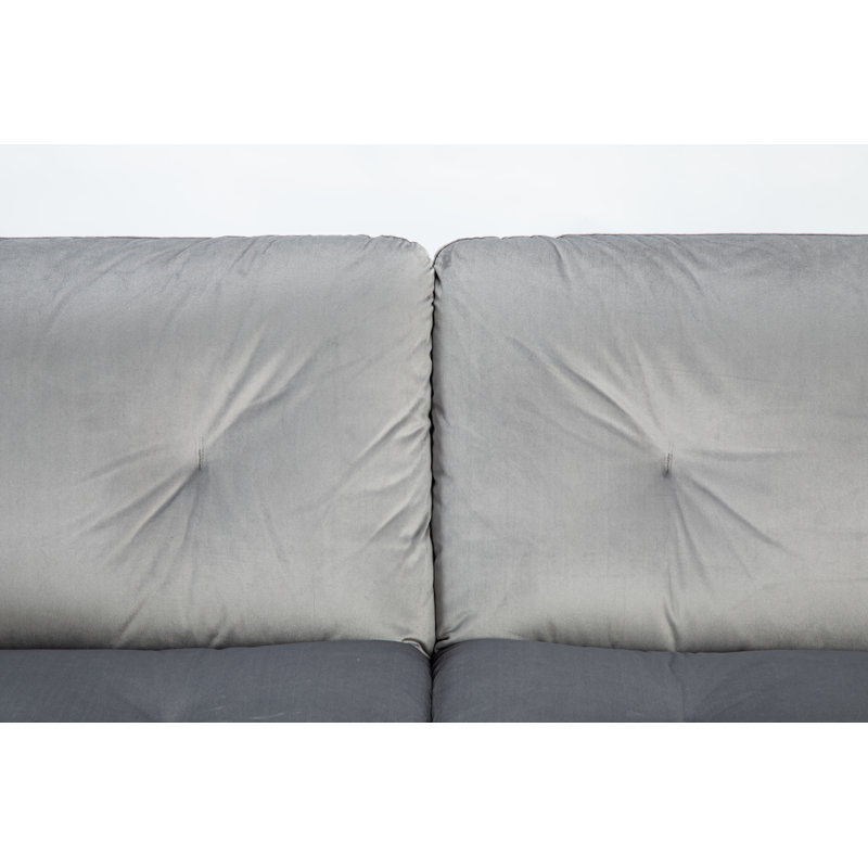 Odysseus 3 Seater Convertible Velvet Sleeper Sofa, Silver