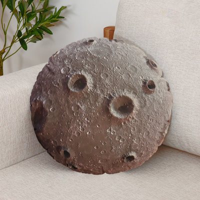 Abstract Brown Circular Cushion