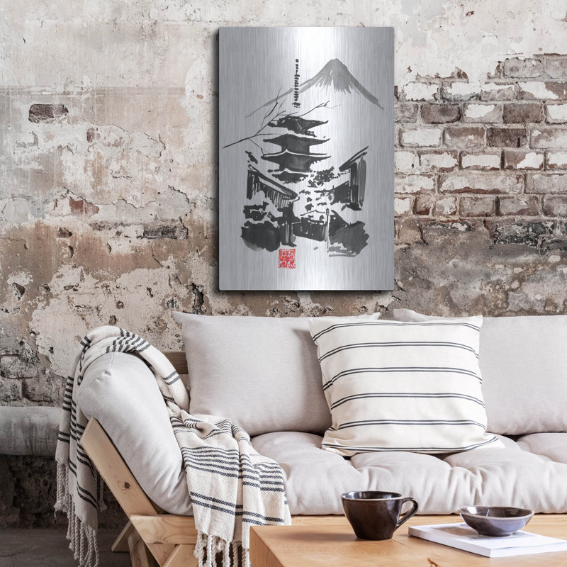 «Fuji San And Temple» par Pechane, H 36 po x l 24 po