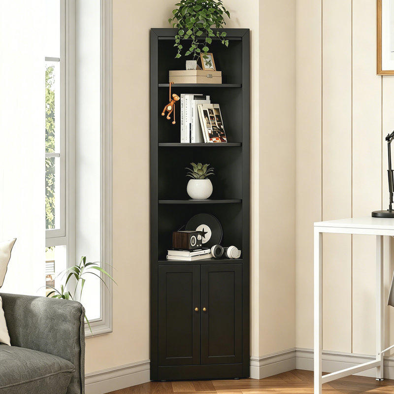 Meuble de coin de cuisine Mikenlee de 180 cm de haut en métal avec 2 portes et étagères réglables, meuble de rangement mince et autoportant en métal pour salle de bain, buanderie, garde-manger, organisateur gain de place