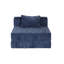 Canapé à compression, canapé-lit à plancher convertible à structure fixe, canapé modulaire à assise simple sans os, sans assemblage requis, tissu chenille, pour chambre à coucher de salon, bleu foncé-155276139