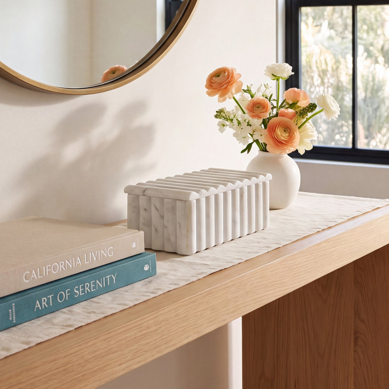 Marble Decorative Box, White