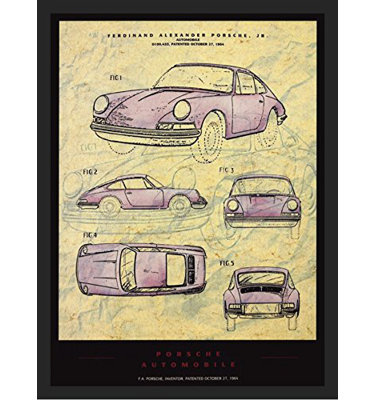 Porsche automobile, impression encadrée
