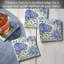 Magnifique ensemble de 4 sous-verres en hortensia