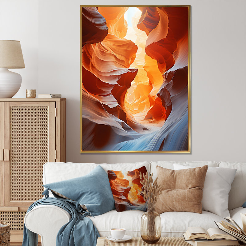 Jaimon Canyon Antelope Symphony I - Canyon, art mural, 44" H x 34" W, Cadre flottant doré