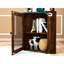 Étagère d'angle rustique de 65 po avec portes, étagères de rangement à 6 niveaux et cadre, pour le salon, support à verres à vin pour armoire de bureau, tablette stable, balcon autoportant, cuisine