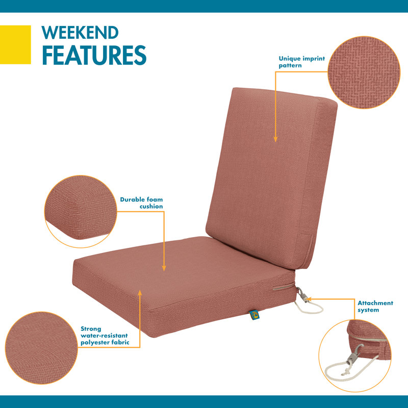 Weekend Outdoor 3'' Dining Chair Seat Cushion, 18" H x 36" W x 3" D, Cedarwood