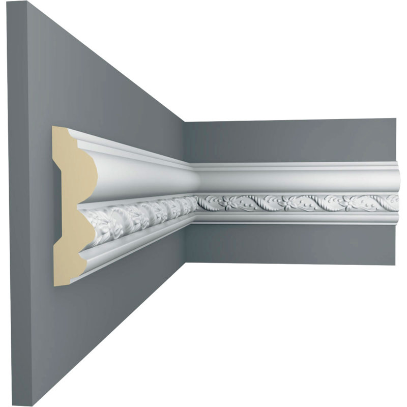 Rail pour chaise à feuille torsadée H 3 po x P 7/8 po x L 94 1/2 po (répétition 3 po)