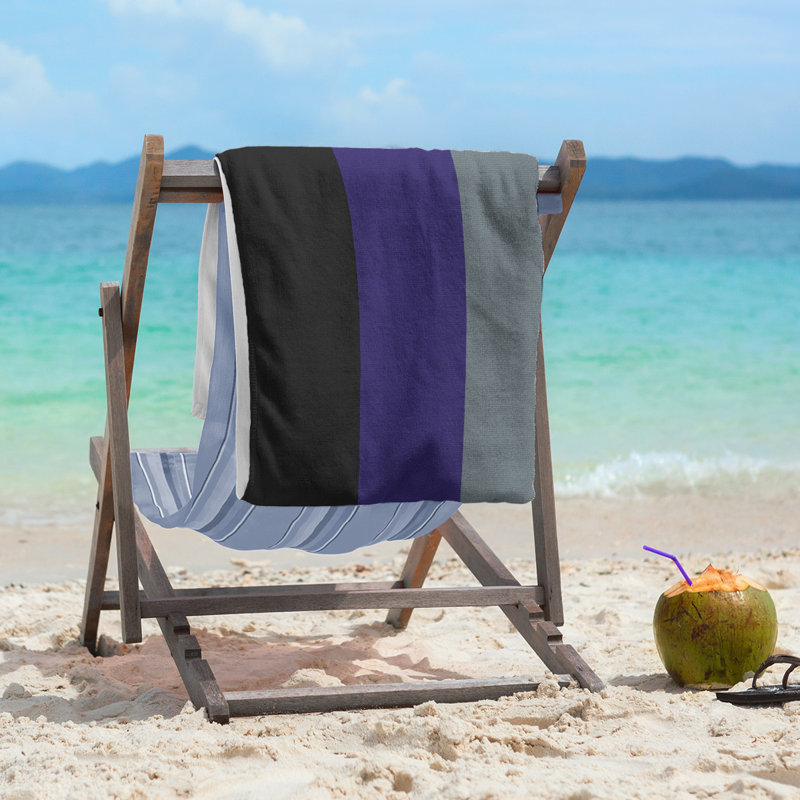 Lightweight Beach Towel, Black/Purple/Gray