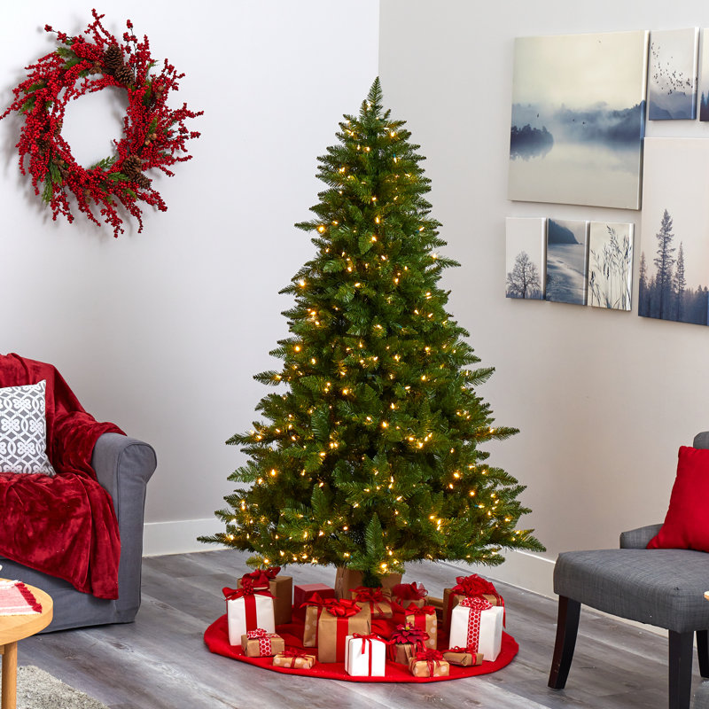 Lighted Artificial Christmas Tree, 6.5' H