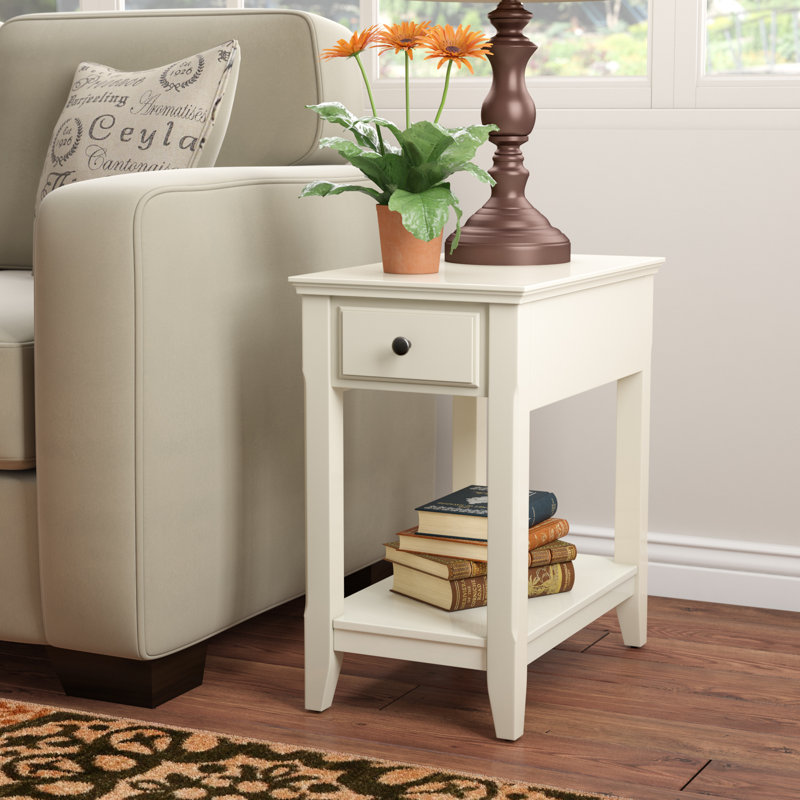 ACME Bertie Accent Table, White, 23" H x 13" W x 22" D, White