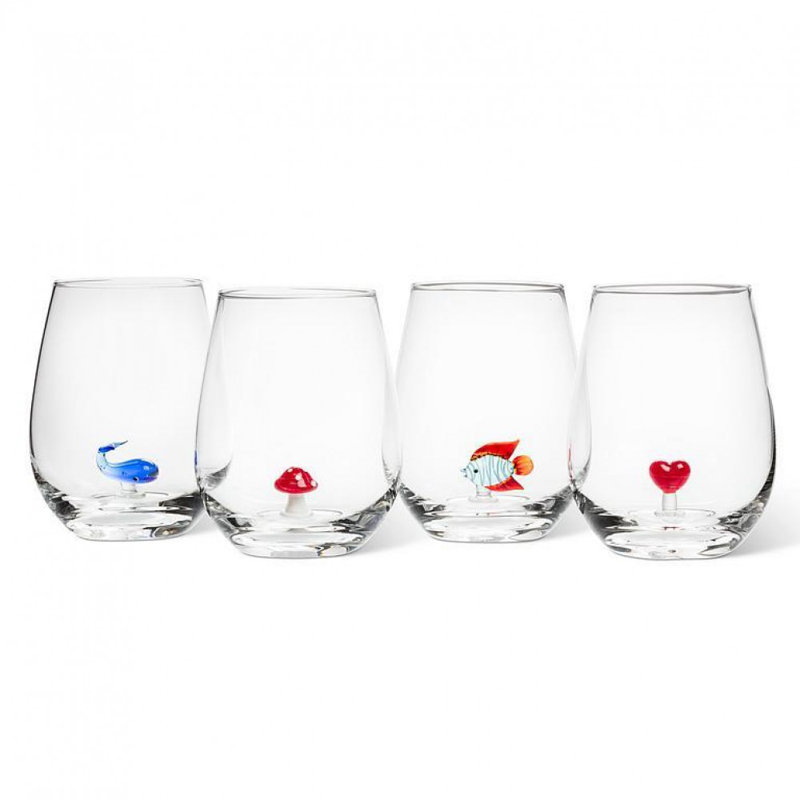 Fish Stemless Wine Glass