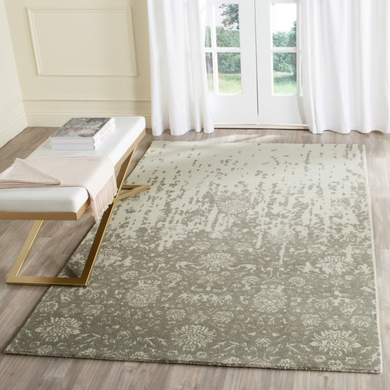 Ellicottville Restoration Vintage Hand Tufted Wool Floral Rug, Rectangle 4' x 6'