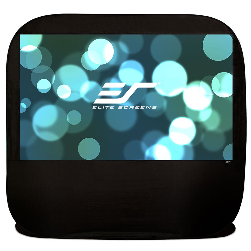 92-Inch Silk White Portable Outdoor Projection Screen with Black Trim