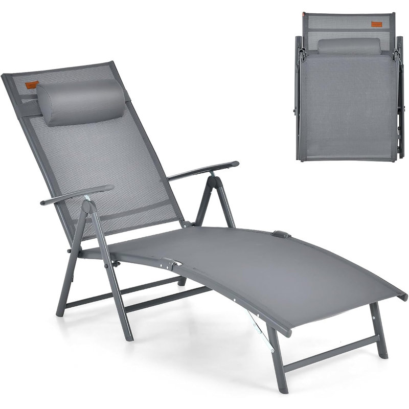 Mehludin 185cm Long Reclining Single Chaise, Grey