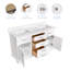 Meuble-lavabo blanc 60 po avec comptoir en marbre et deux lavabos 60 po