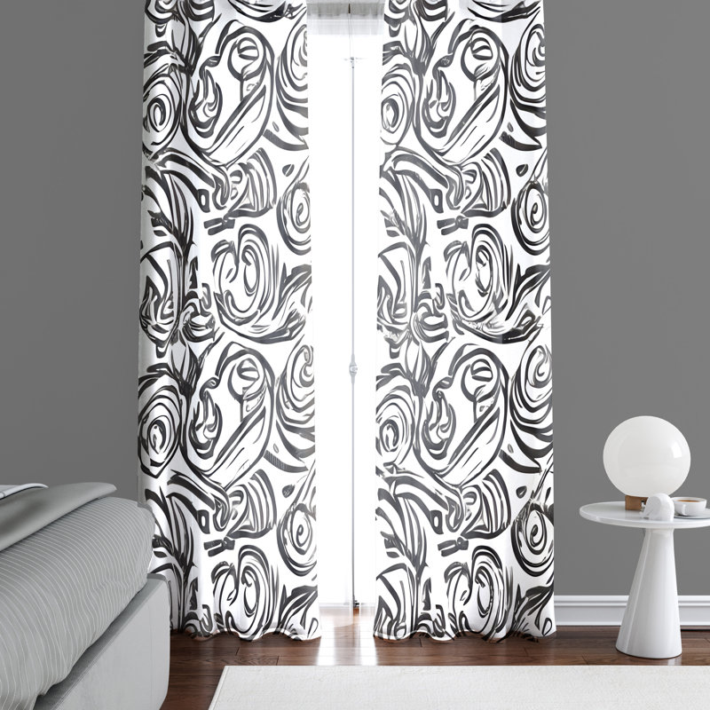 Breeya Semi Sheer Curtain Pair, 56" W x 78" L