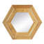 Miroir hexagonal 18,5 "x 18,5" avec cadre en bois massif, décoration murale pour le couloir de la salle de bain du salon-115297249