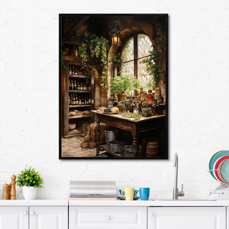 French French Cellar II - Grand vin, décoration murale champagne, H 32 po x l 16 po, Cadre photo unique, Noir