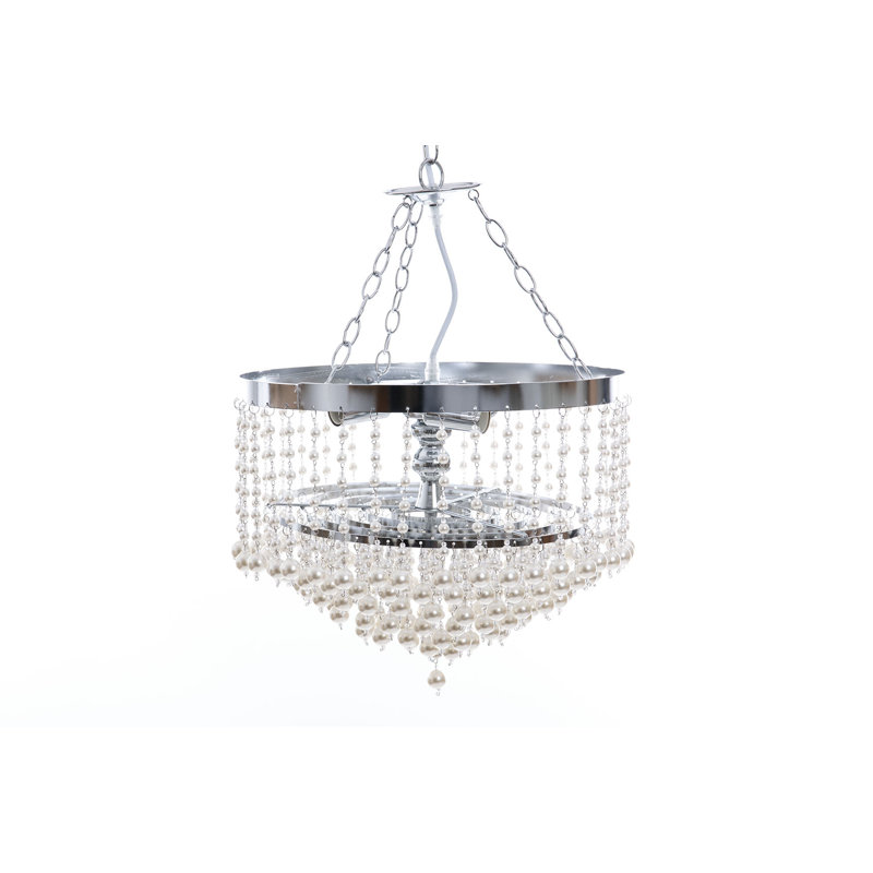 3 - Light Shiny Nickle Plated Crystal Pendant