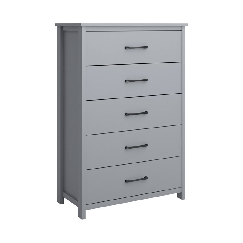 Allysyn 5 Drawer Dresser, Cool Gray