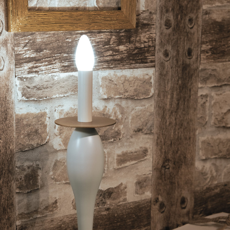 Ferndale Metal Torchiere Lamp, White