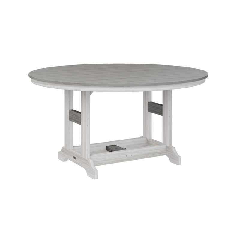 Table de bar ronde Berlin Classic, Bois flottant gris, Coquille de mer