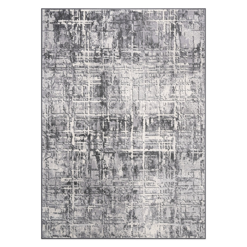 Dionta Abstract Performance Area Rug, Gray, Runner 2' x 7'