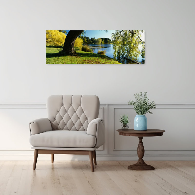 Saule, arbre près d'un lac, lac vert, Seattle, Washington State, États-Unis, H 12 po x l 36 po