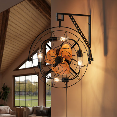 Nuoqiso Wall Mount Fan With Remote,manual Adjustable Fan For Bedroom,living Room/garage