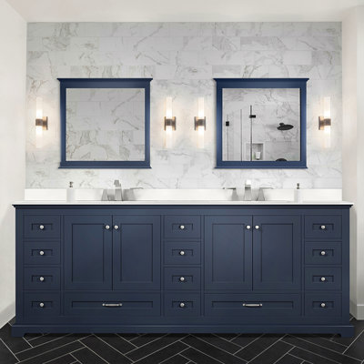 Meuble-lavabo double 84 po X P 22 po D, avec plateau en marbre de culture pour la maison