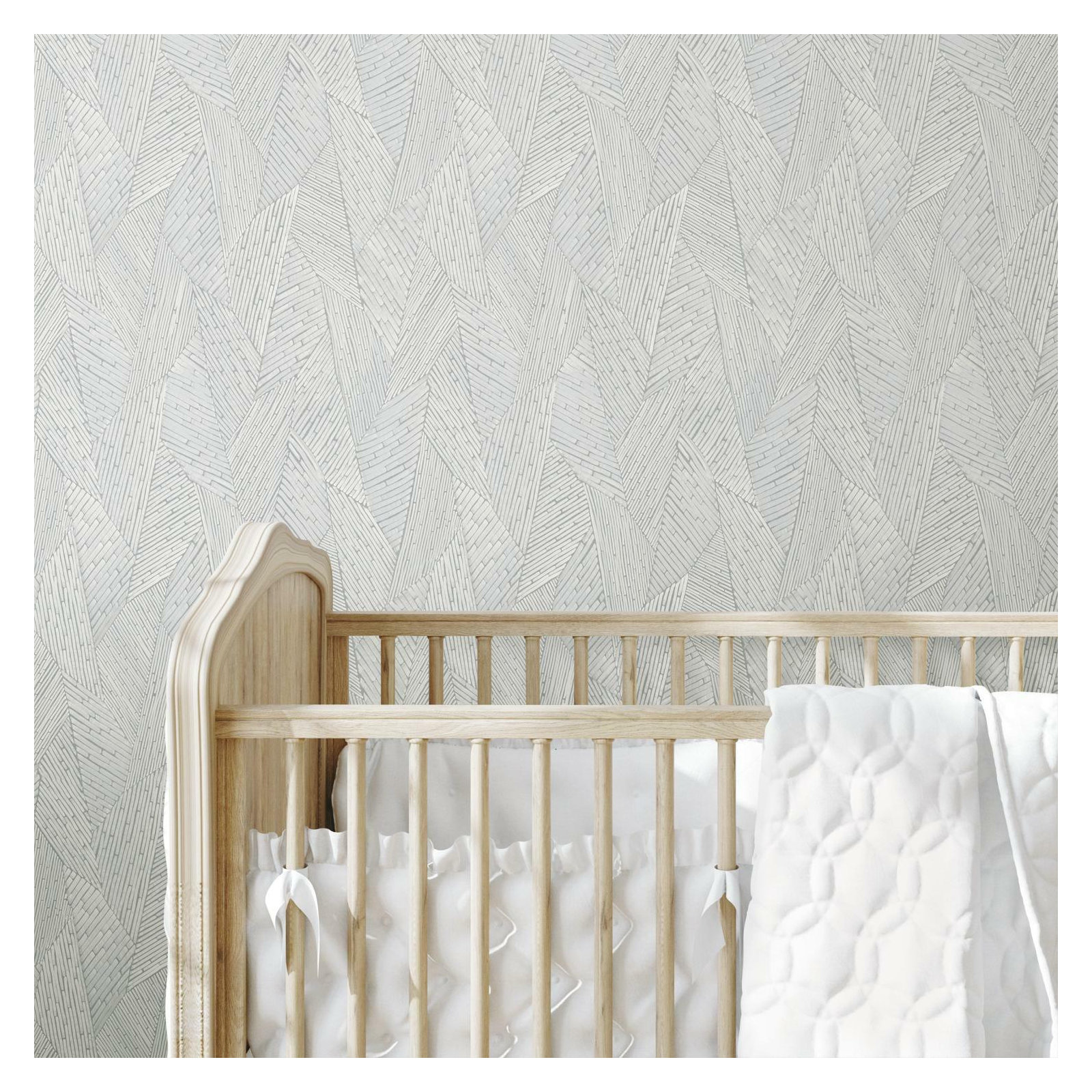 Peel & Stick Geometric Roll, Gray/White